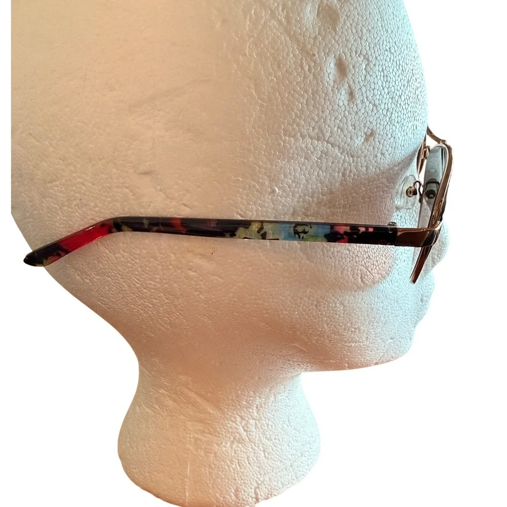 Rose Gold Aviator Sunglasses Brown Gradient Lens Floral Temple